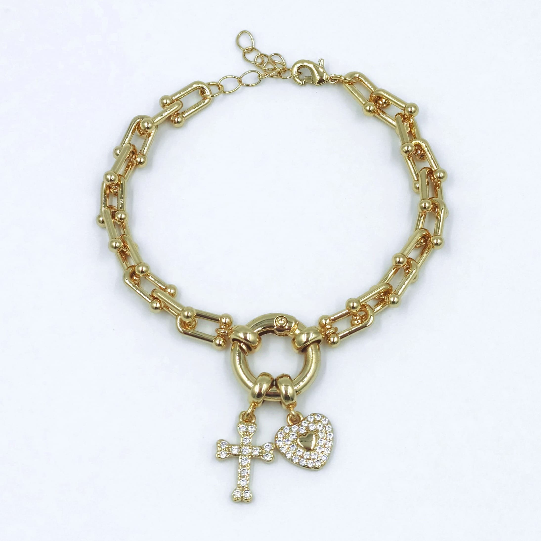 Pulsera tifany corazón cruz