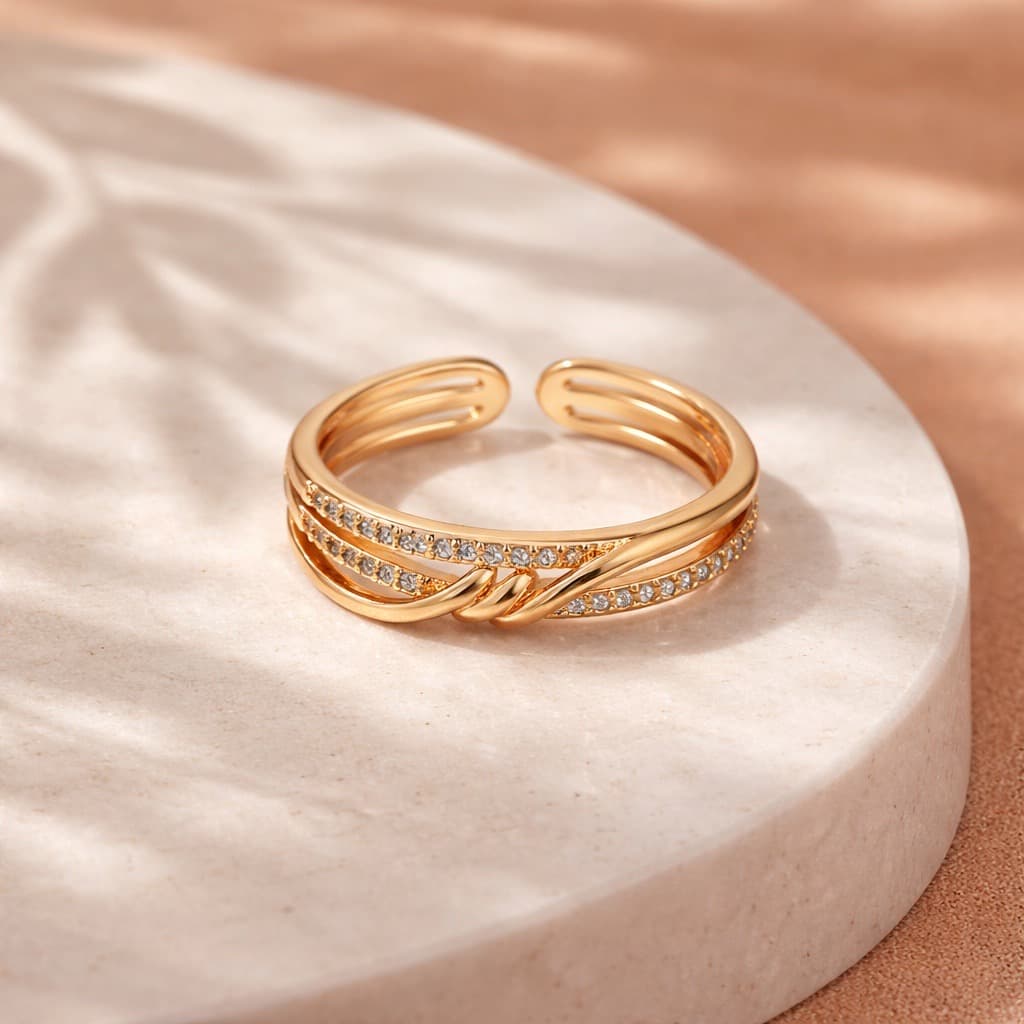 Anillo micro zircón nudo